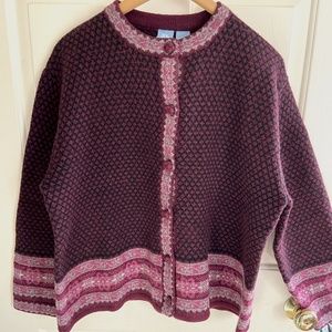 Wool Fair Isle Cardigan Sweater